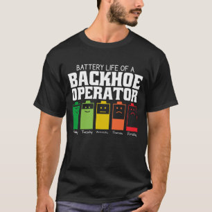Camiseta Autonomia Da Bateria De Um Operador De Backhoe