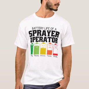 Camiseta Autonomia Da Bateria De Um Operador De Pulverizaçã