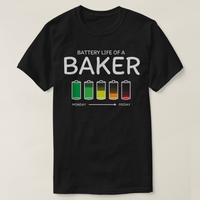 Camiseta Autonomia da bateria de um padeiro amigo cozinhand (Frente do Design)