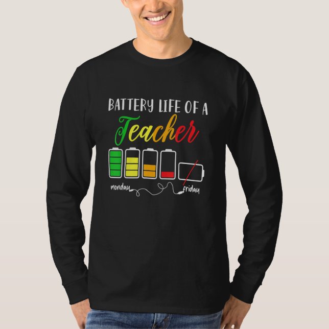 Camiseta Autonomia Da Bateria De Um Professor Vida 1 (Frente)