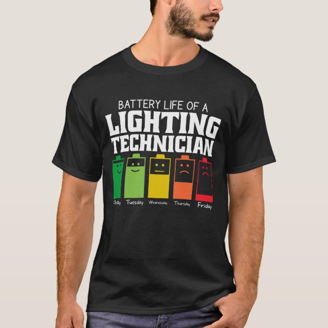 Camiseta Autonomia Da Bateria De Um Técnico De Iluminação (Frente)