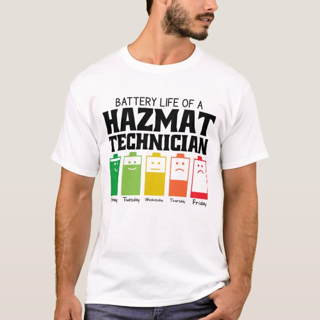 Camiseta Autonomia Da Bateria De Um Técnico Hazmat (Frente)