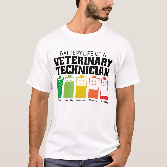 Camiseta Autonomia Da Bateria De Um Técnico Veterinário (Frente)