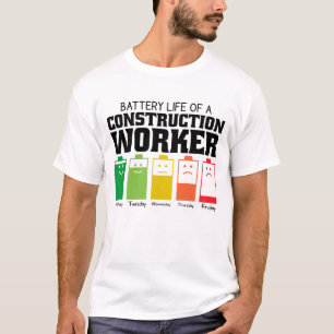 Camiseta Autonomia Da Bateria De Um Trabalhador De Construç