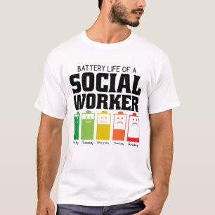 Camiseta Autonomia Da Bateria De Um Trabalhador Social