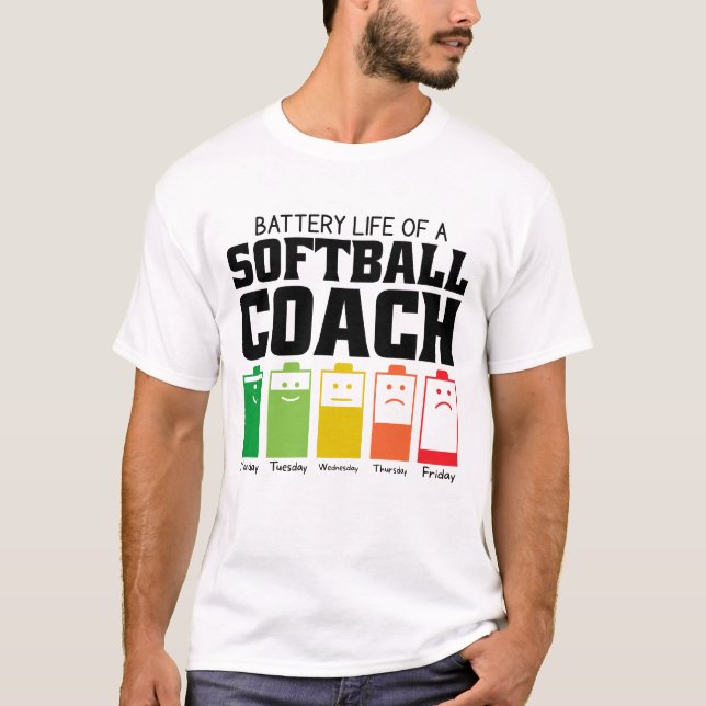 Camiseta Autonomia Da Bateria De Um Treinador De Softball (Frente)