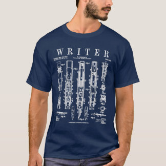 Camiseta Autor de Escritor Novelist Fonte: Caneta Bookish V