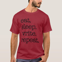 Camiseta Autor Escritor Literário Presente Coma Repetição d