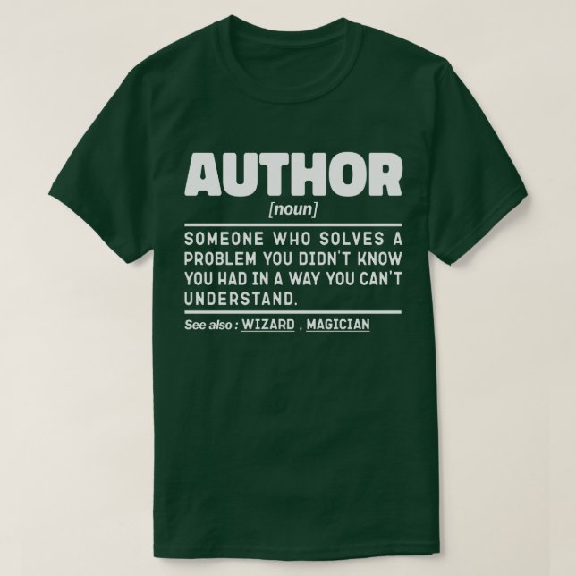 Camiseta Autor Noun Definição Sarcástico Citação Engraçada (Frente do Design)