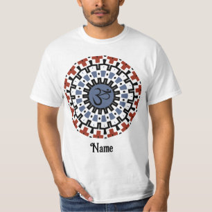 Camiseta Autoria Espiritual Mandala Yoga Om Blue Rust Perso
