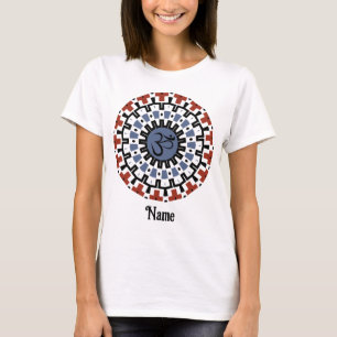 Camiseta Autoria Espiritual Mandala Yoga Om Blue Rust Perso