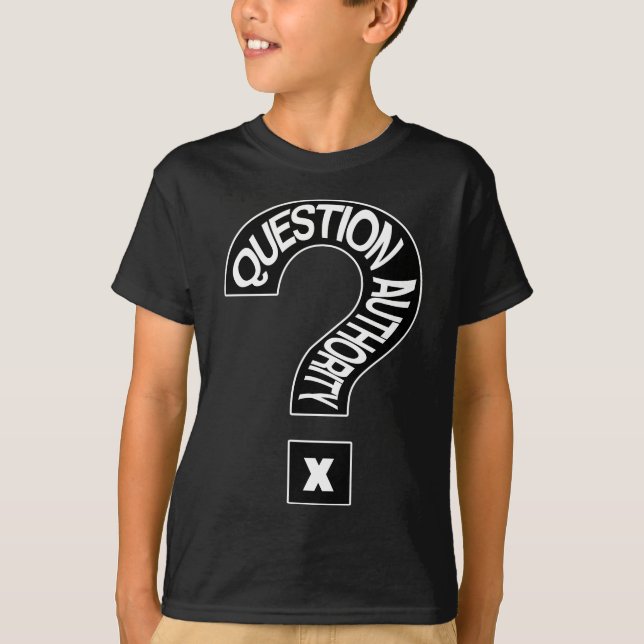 Camiseta Autoridade de Pergunta (Frente)