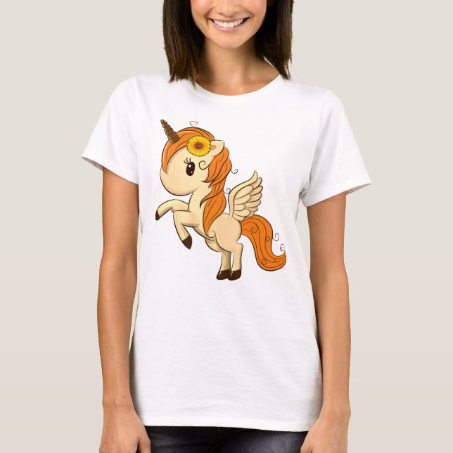 Camiseta Autumn Ação de Graças Unicorn Pegasus (Frente)