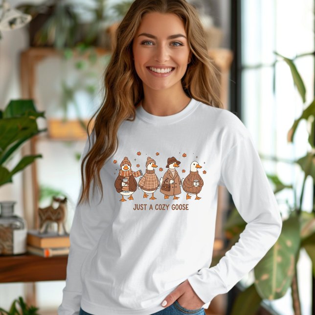 Camiseta Autumn Apenas um ganso aconchegante (Just a cozy goose tshirt)