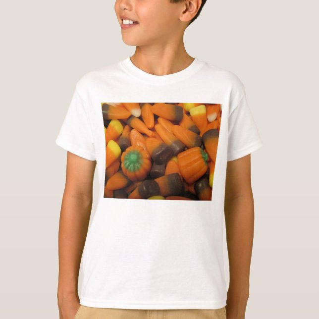 Camiseta Autumn Candy Corn Kids Basic T Shirt (Frente)