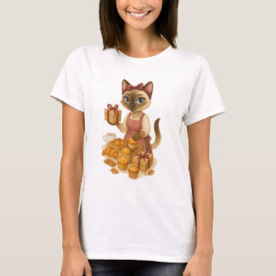 Camiseta Autumn Cat com Bakery para o Tri-Blen de Ação de G
