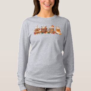 Camiseta Autumn Coffee Pumpkin Spice Long Sleeve Season Shi