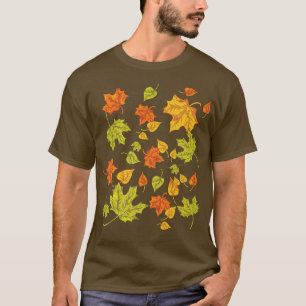 Camiseta Autumn Deixa A Natureza Botânica Queda Colorida