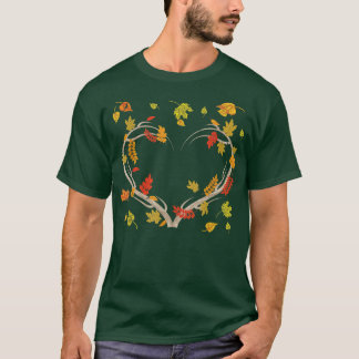 Camiseta Autumn Deixa A Natureza Cardíaca Amor Tanques Botâ