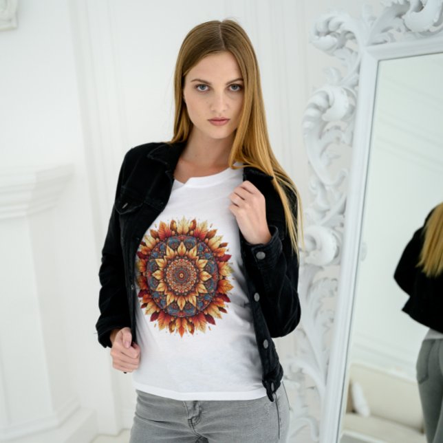 Camiseta Autumn Deixa Mandala T-Shirt 2025 - Tee Artística (Criador carregado)