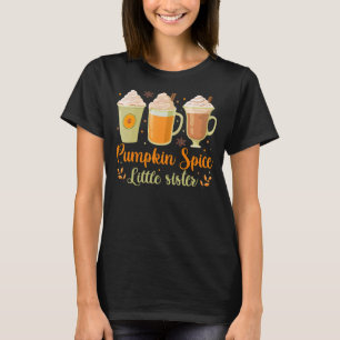 Camiseta Autumn Fall Engraçado Pumpkin Spice Little Sister
