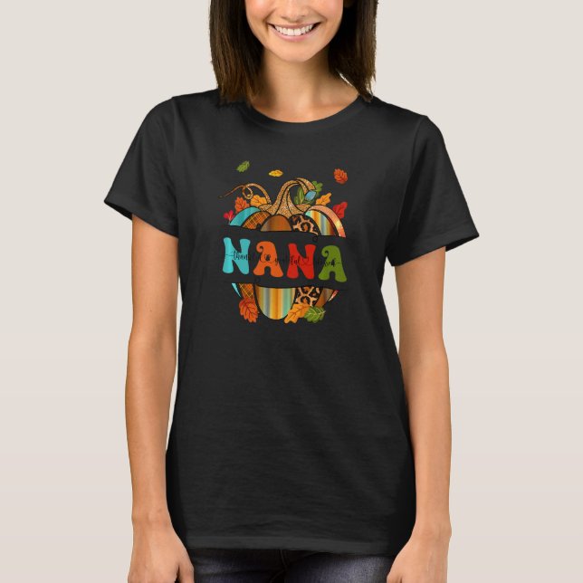 Camiseta Autumn Fall Outfit Nana Thankful Grateful Blessed  (Frente)