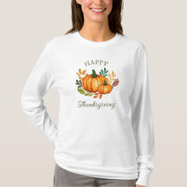 Camiseta Autumn Fall Pumpkin Happy Thanksgiving