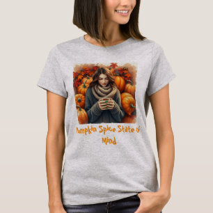 Camiseta Autumn Girl Cozy Fall T Shirt - Pumpkin Spice Aest