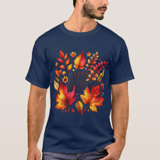 Camiseta Autumn Glow Watercolor Pumpkins Leaves FallThemed
