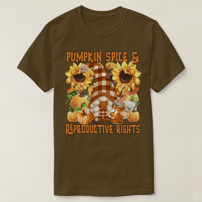 Camiseta Autumn Gnomo Para Mulheres Pumpkin Spice E Reprodu (Frente do Design)