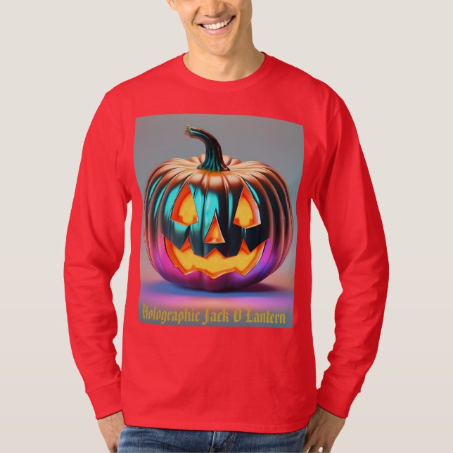 Camiseta Autumn Holographic Jack O Lantern T Shirt (Frente)