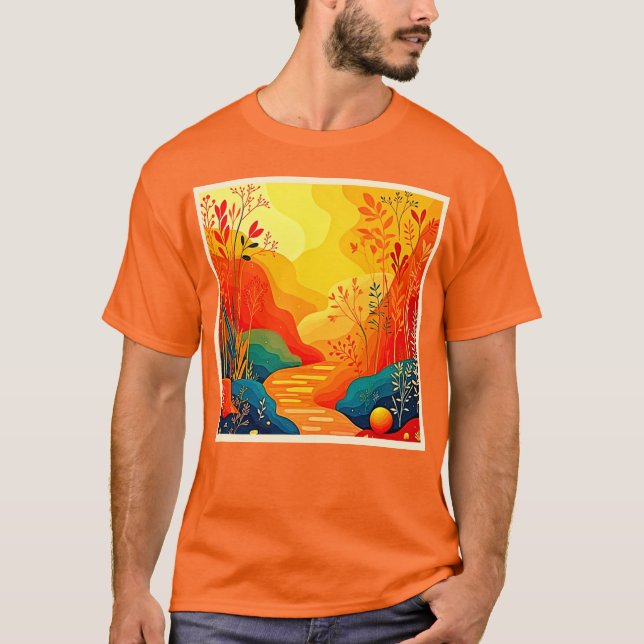 Camiseta Autumn Landscape Art (Frente)