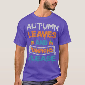 Camiseta Autumn Leave Pumpkin Please Funny Halloween Costum