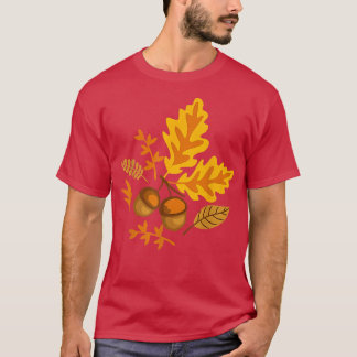 Camiseta Autumn Leaves and Acorns Fall for Women Thanksgivi