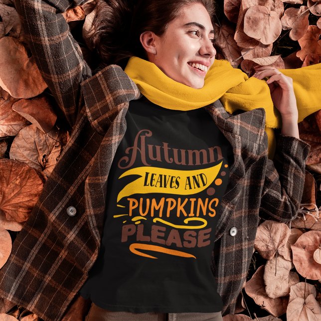 Camiseta Autumn Leaves E Bombas, Por Favor, Uma Cotação Bon (Criador carregado)