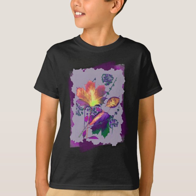 Camiseta Autumn Leaves em Lilac com Roxo (Frente)