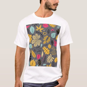 Camiseta Autumn Leaves: Padrão Escuro Sem Olhos