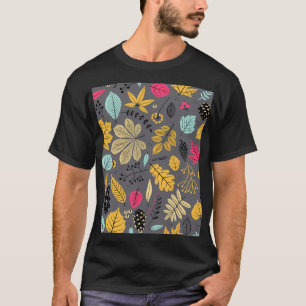 Camiseta Autumn Leaves: Padrão Escuro Sem Olhos