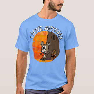 Camiseta Autumn Mouse, Adoro Outono, Vida Selvagem