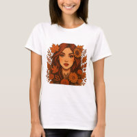 Autumn Muse - Mulher com Flores de Queda