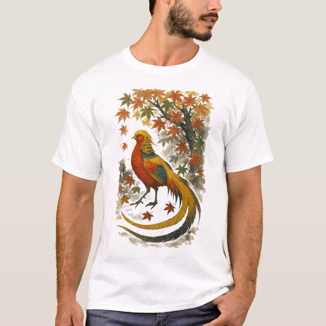 Camiseta 【Autumn Phoenix Japanese Art T-Shirt】 (Frente)