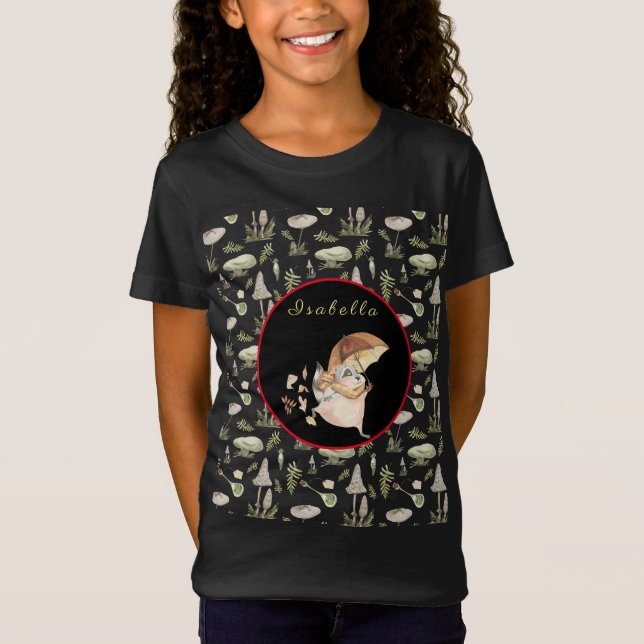 Camiseta Autumn Raccoon Personaliza Texto e Cor (Frente)