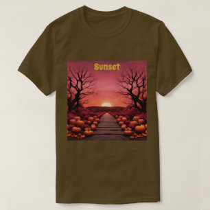 Camiseta Autumn Sunset Pumpkins
