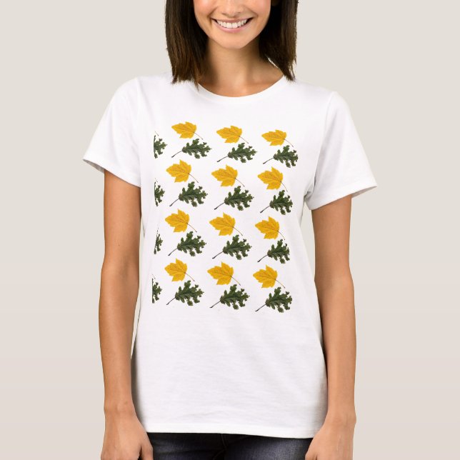 Camiseta Autumn Symmetry Leaf Pattern (Frente)