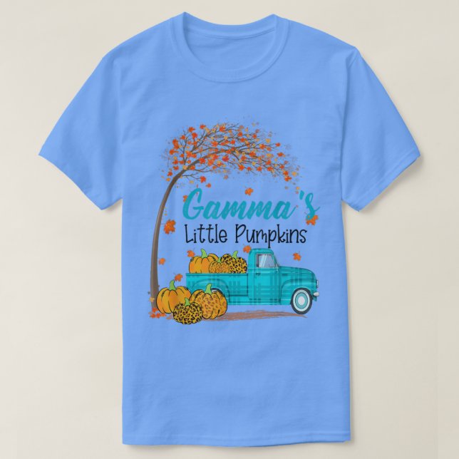 Camiseta Autumn Tree gammas Little Pumpkins Blue TruckFall  (Frente do Design)