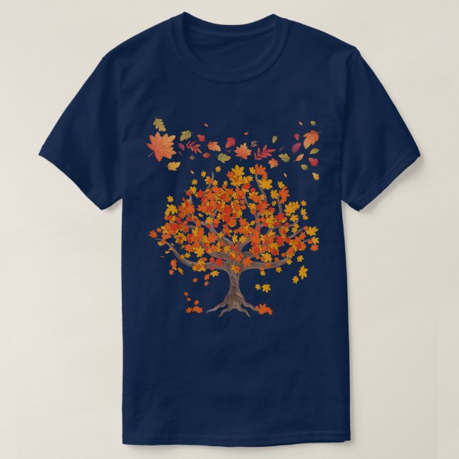 Camiseta Autumn Tree Leaves Nature Forest Fall 66 (Frente do Design)