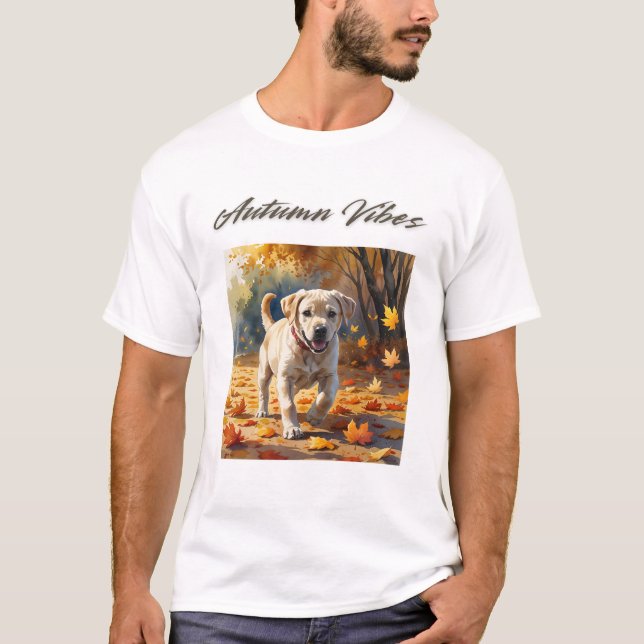 Camiseta Autumn Vibes Labrador Puppy T-Shirt (Frente)