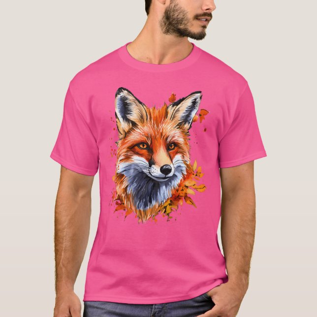 Camiseta Autumn Watercolor Fox (Frente)