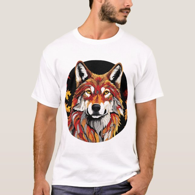 Camiseta Autumn Wolf Design Classic (Frente)