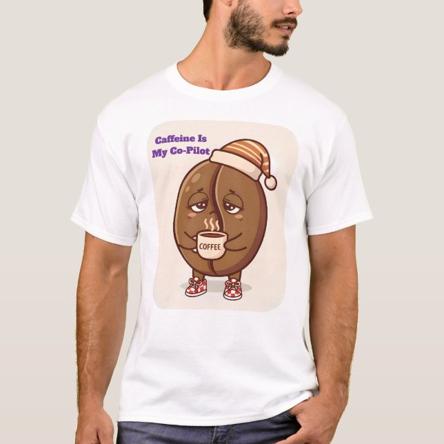 Camiseta Auxiliar de Cafeína do Feijão Sonolento - Impulso  (Frente)